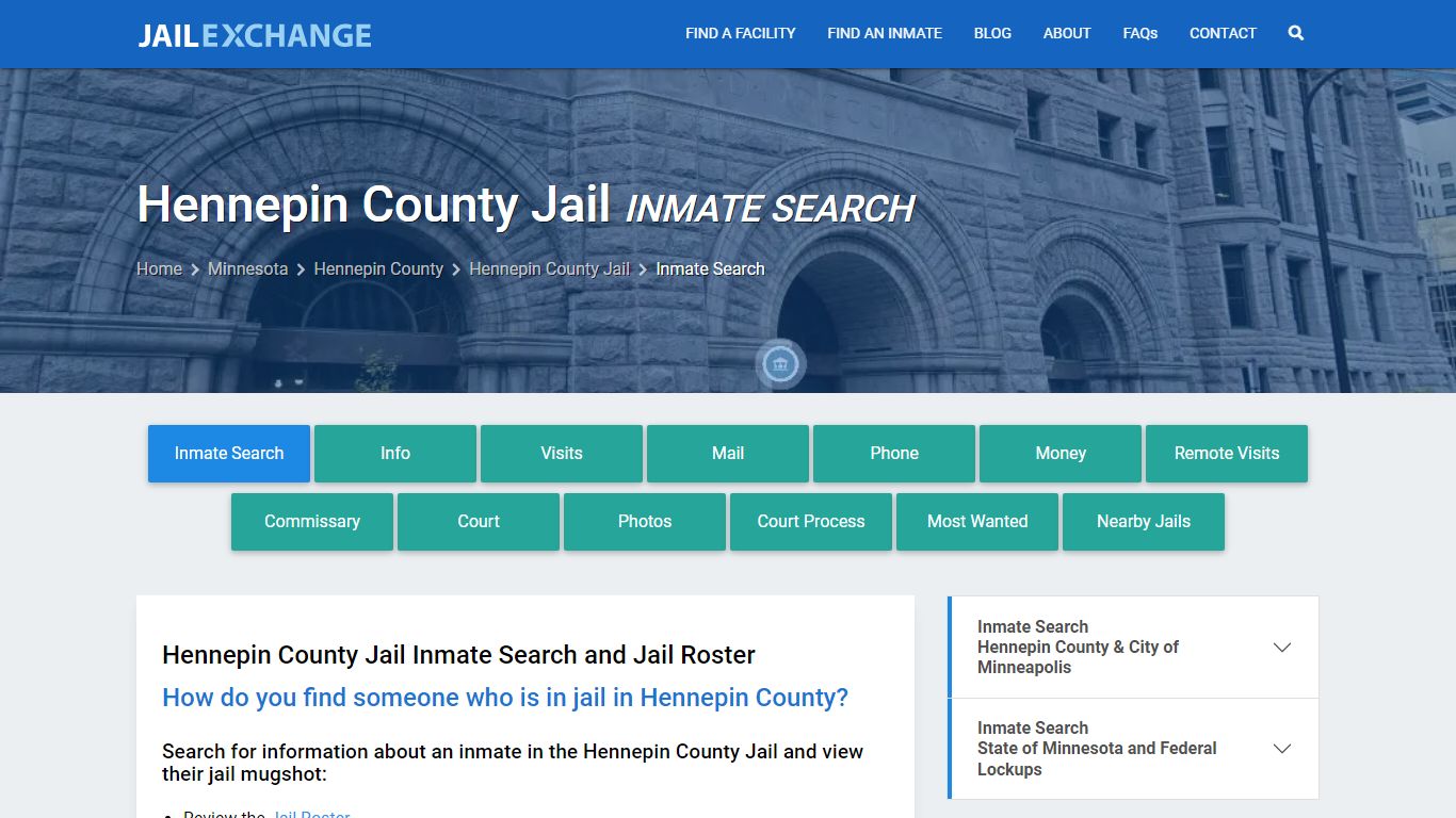 Inmate Search: Roster & Mugshots - Hennepin County Jail, MN